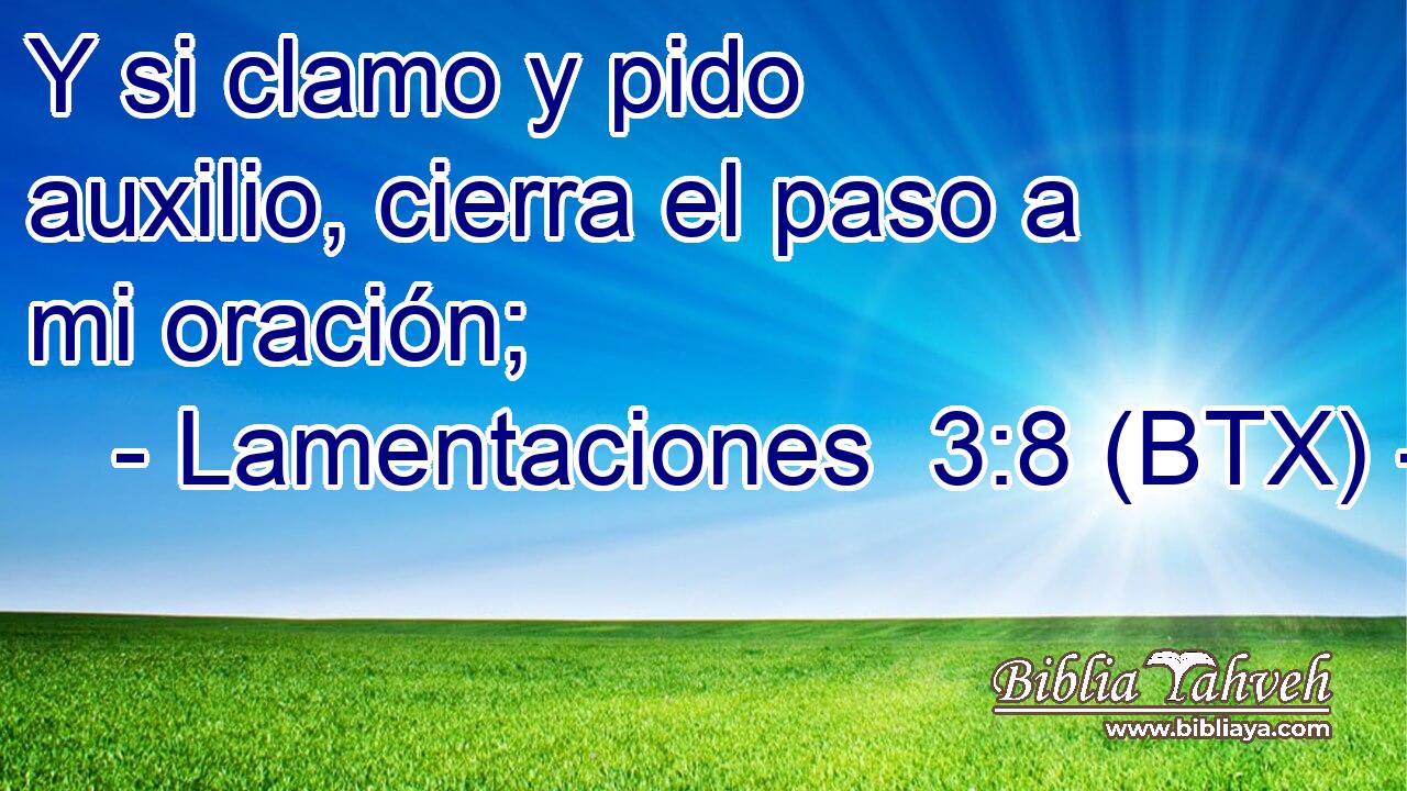 Y si clamo y pido auxilio, cierra el paso a mi oración;