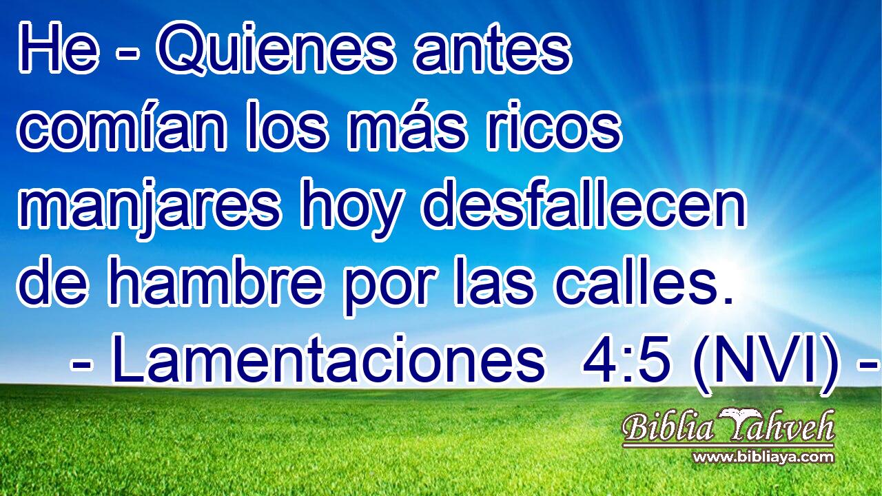  He - Quienes antes comían los más ricos manjares hoy desfallecen de hambre por las calles. 