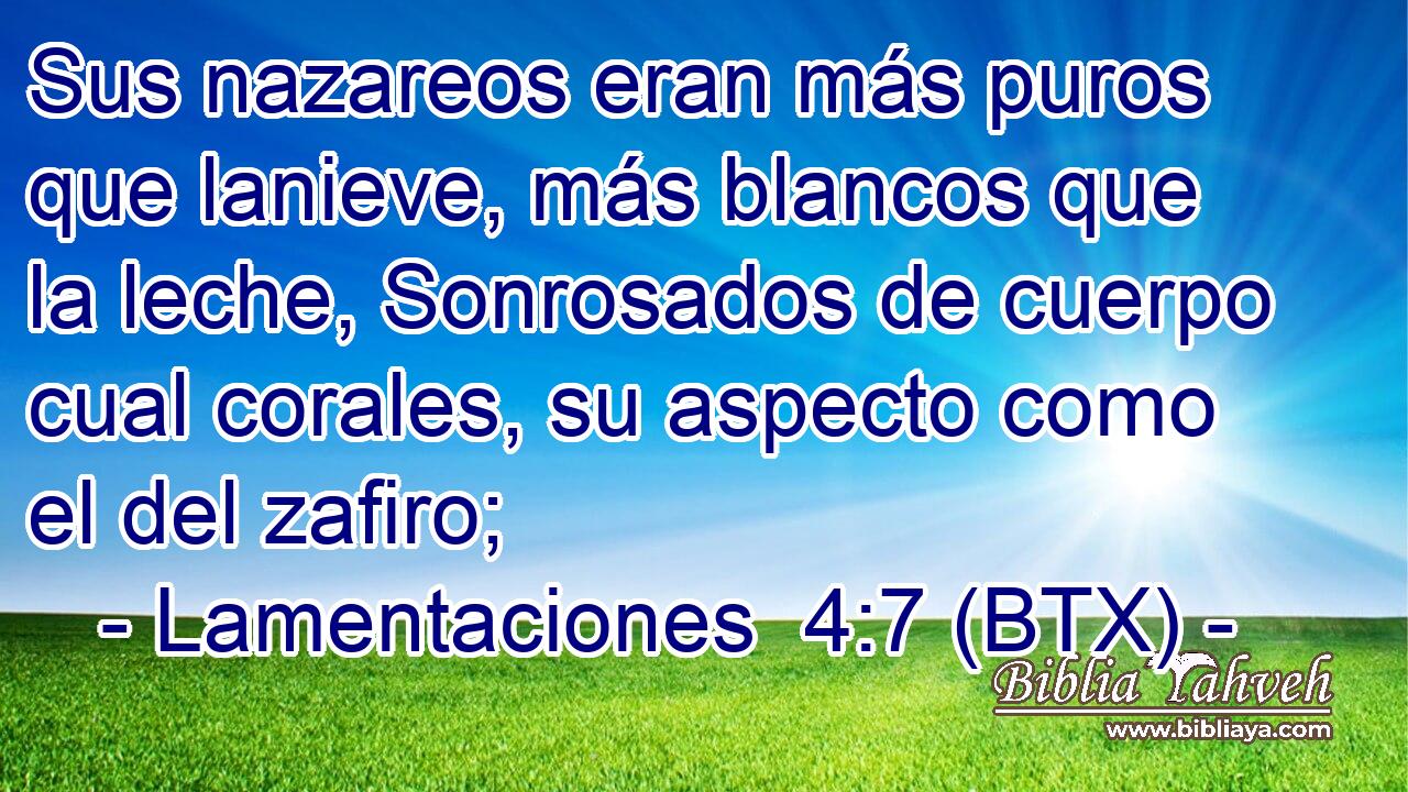 Sus nazareos eran más puros que lanieve, más blancos que la leche, Sonrosados de cuerpo cual corales, su aspecto como el del zafiro;