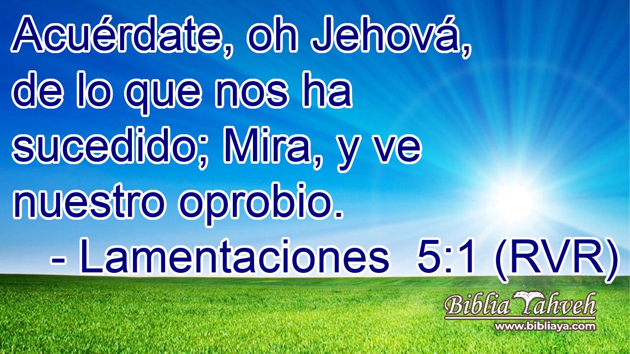 Acuérdate, oh Jehová, de lo que nos ha sucedido; Mira, y ve nuestro oprobio.