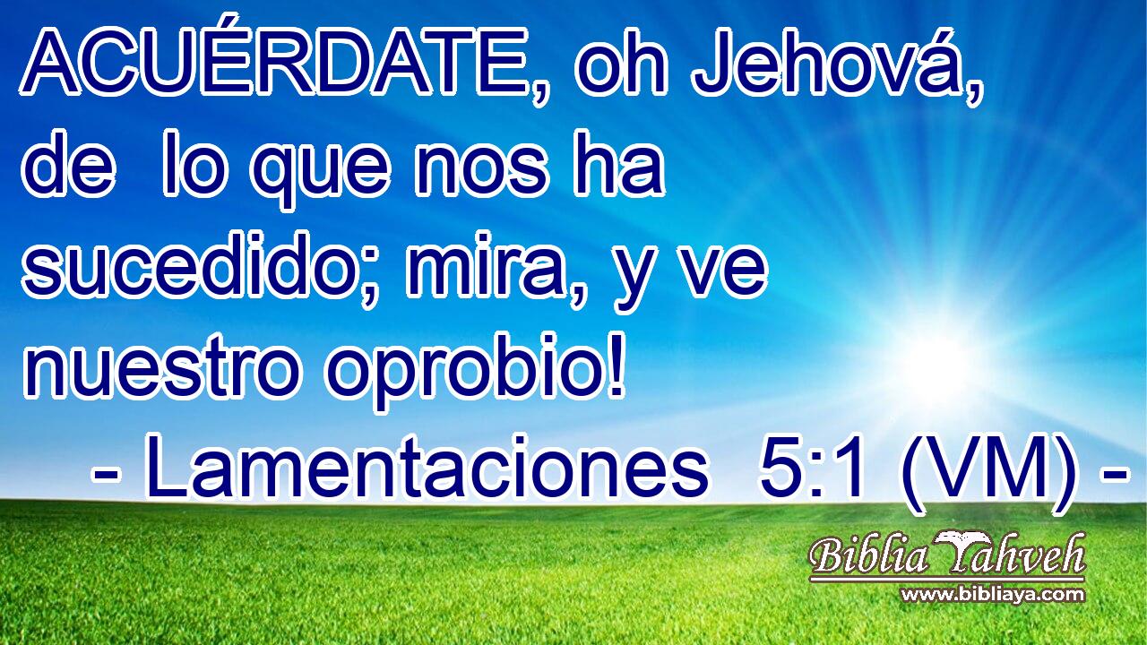  ACUÉRDATE, oh Jehová, de  lo que nos ha sucedido; mira, y ve nuestro oprobio! 