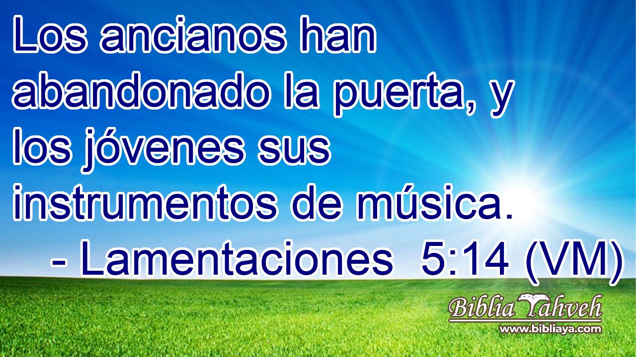  Los ancianos han abandonado la puerta, y los jóvenes sus instrumentos de música. 