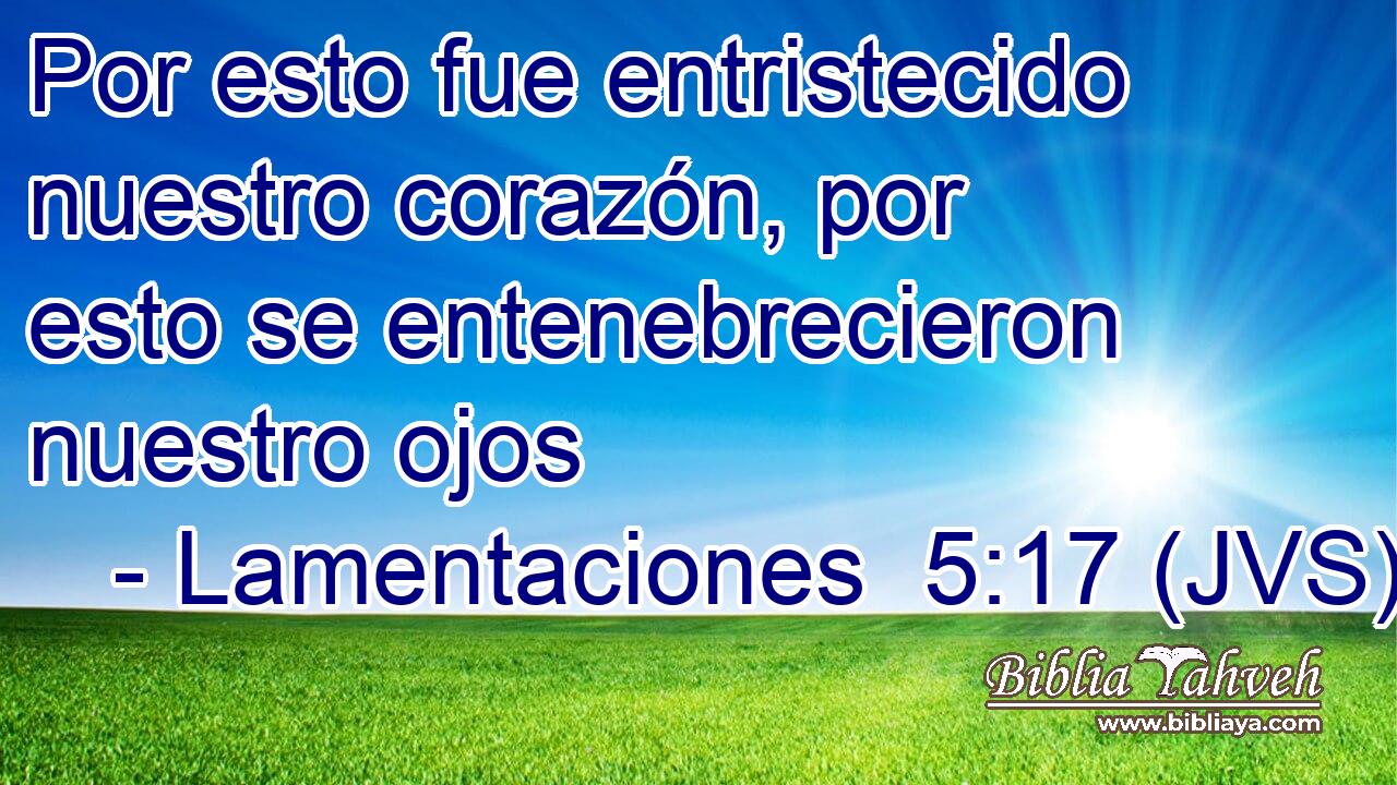 Por esto fue entristecido nuestro corazón, por esto se entenebrecieron nuestro ojos