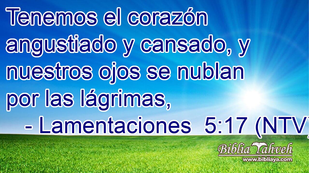 Tenemos el corazón angustiado y cansado, y nuestros ojos se nublan por las lágrimas,