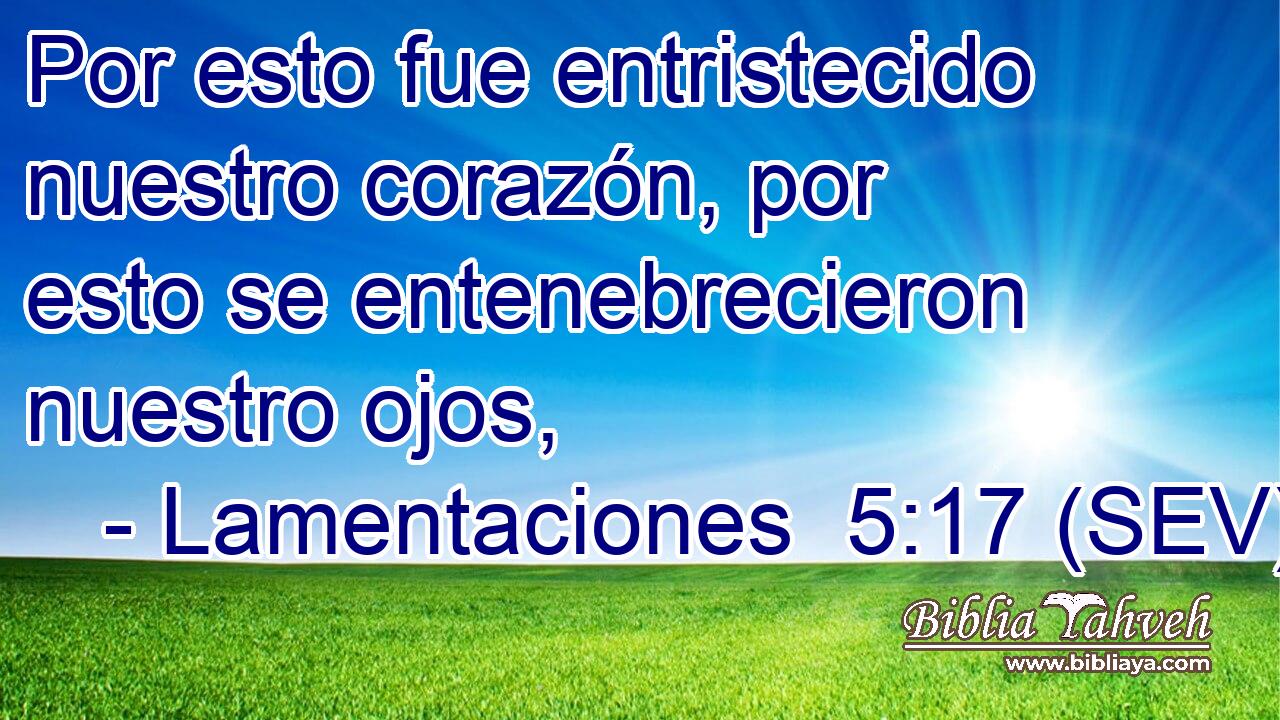 Por esto fue entristecido nuestro corazón, por esto se entenebrecieron nuestro ojos,
