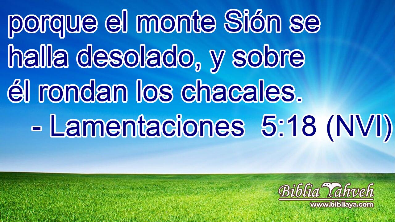  porque el monte Sión se halla desolado, y sobre él rondan los chacales. 