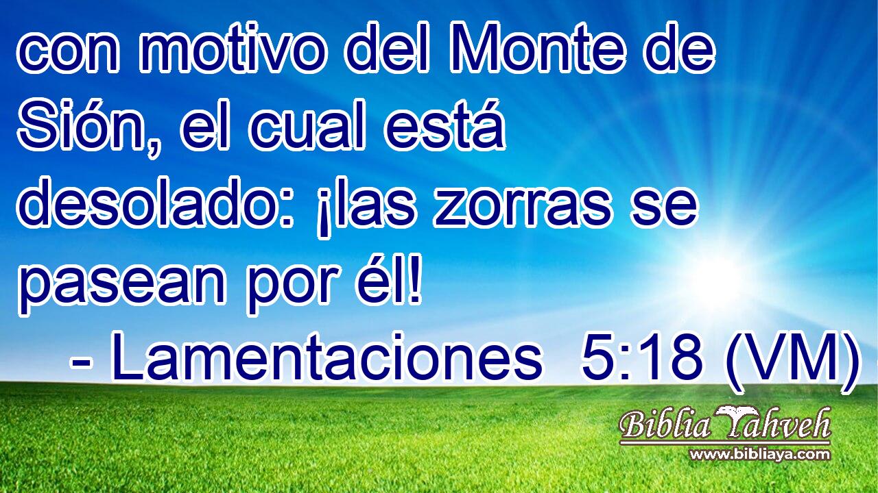  con motivo del Monte de Sión, el cual está desolado: ¡las zorras se pasean por él! 