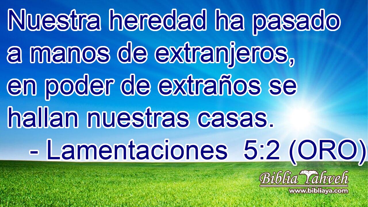  Nuestra heredad ha pasado a manos de extranjeros, en poder de extraños se hallan nuestras casas. 