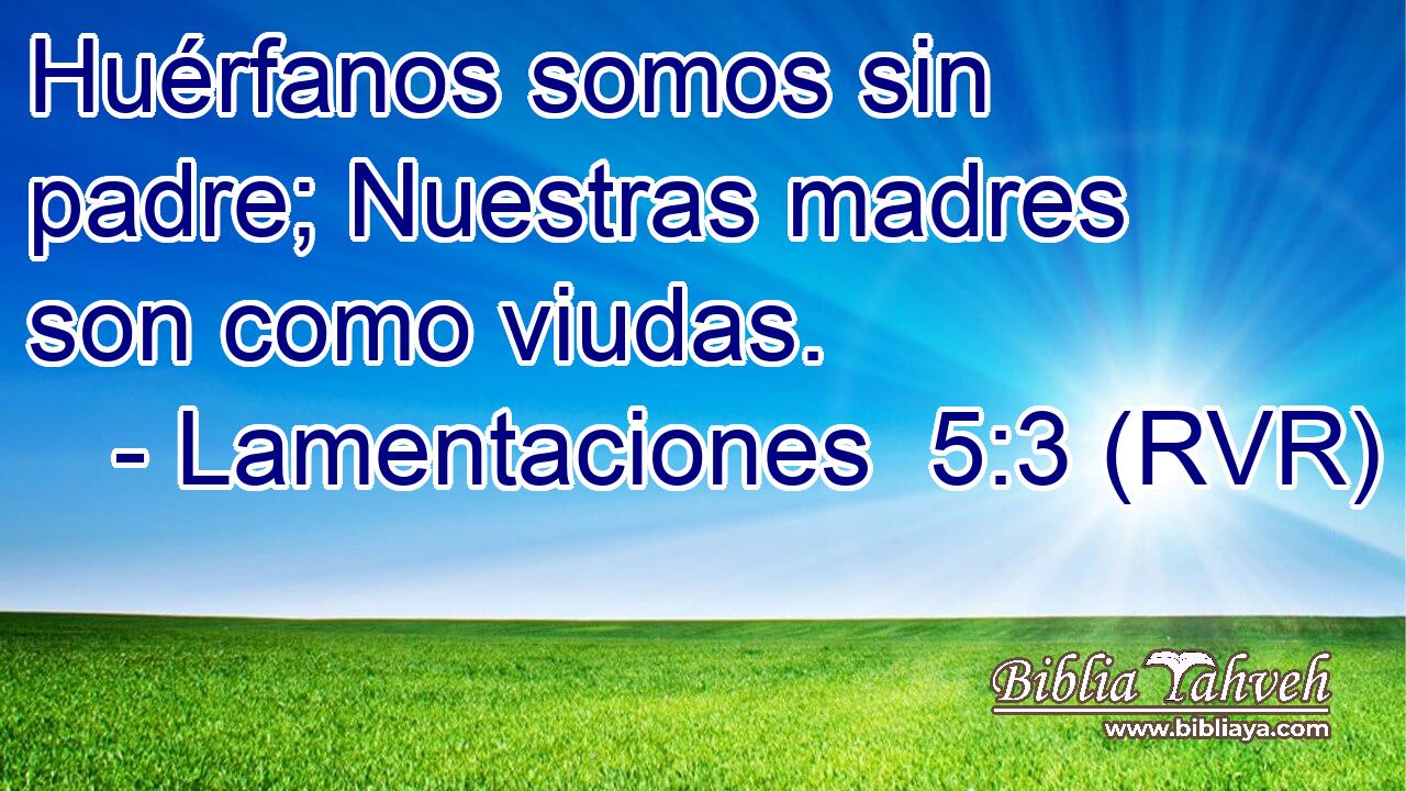 Huérfanos somos sin padre; Nuestras madres son como viudas.