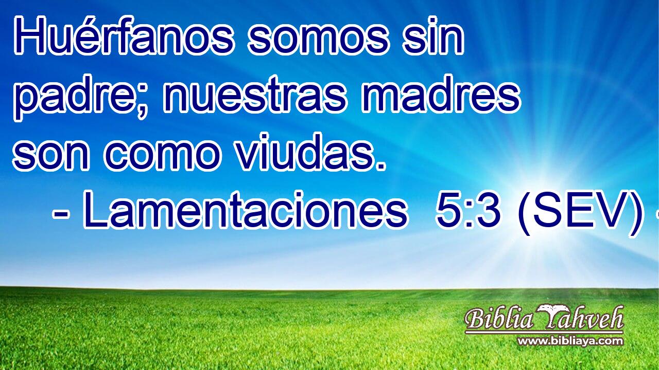 Huérfanos somos sin padre; nuestras madres son como viudas.