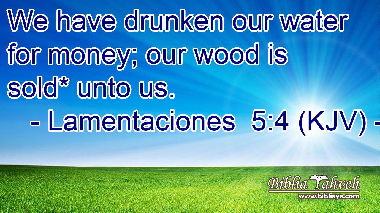 We have drunken our water for money; our wood is sold* unto us.