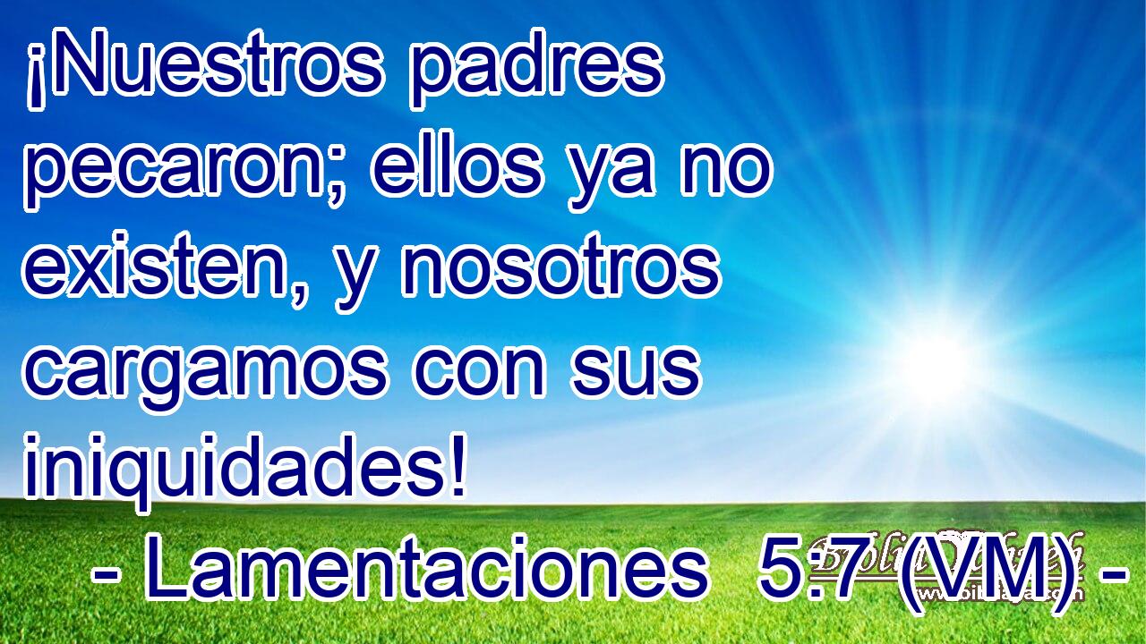  ¡Nuestros padres pecaron; ellos ya no existen, y nosotros cargamos con sus iniquidades! 