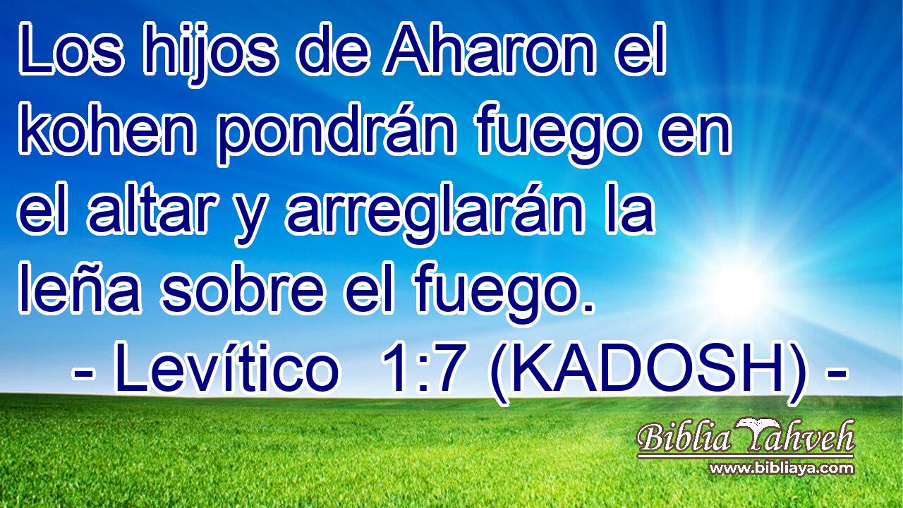  Los hijos de Aharon el kohen pondrán fuego en el altar y arreglarán la leña sobre el fuego. 