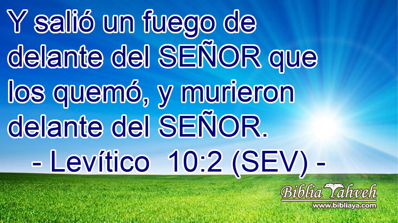 Y salió un fuego de delante del SEÑOR que los quemó, y murieron delante del SEÑOR.