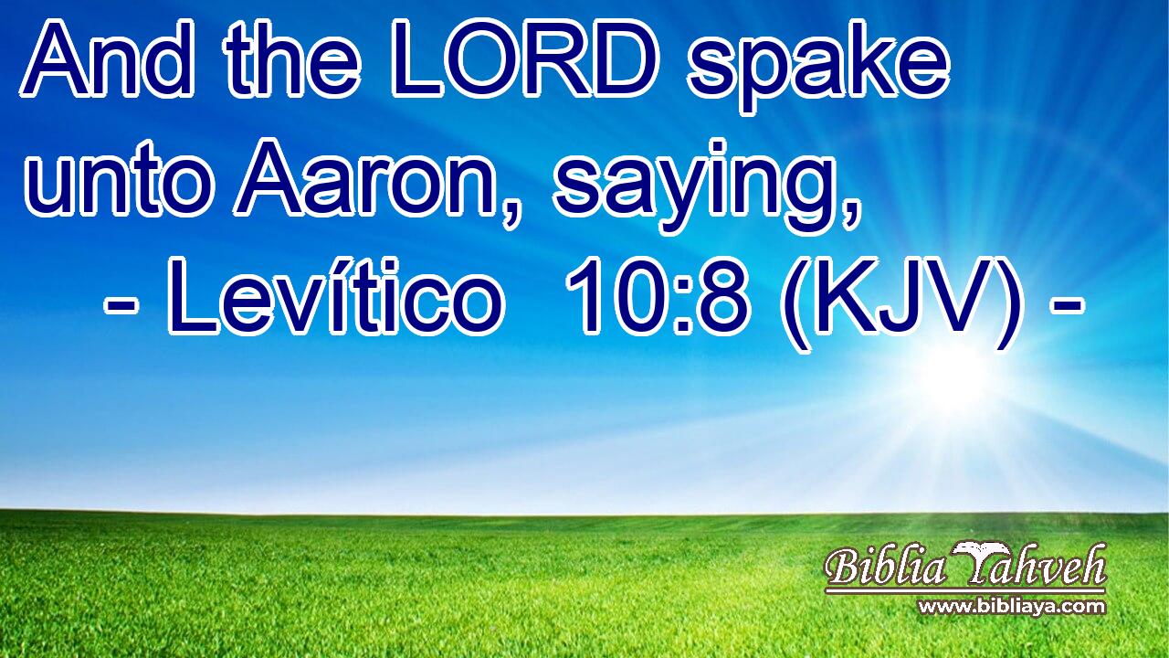 And the LORD spake unto Aaron, saying,
