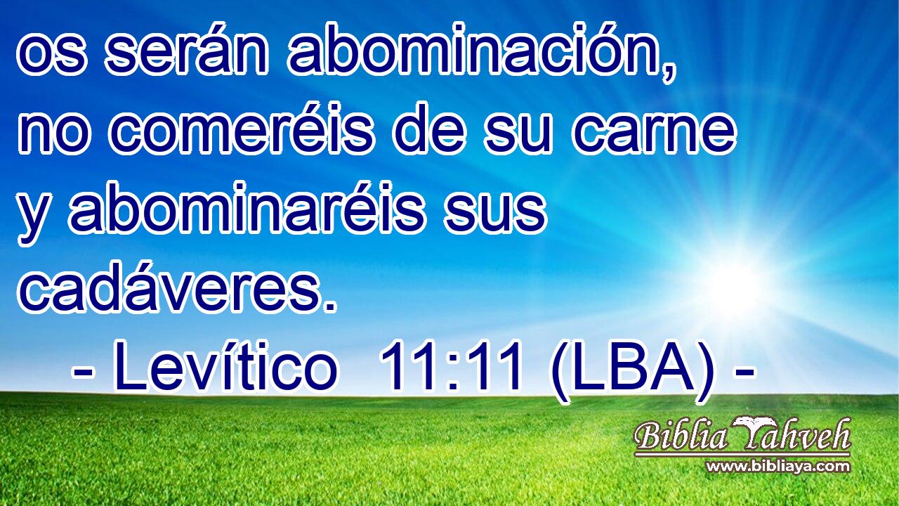 os serán abominación, no comeréis de su carne y abominaréis sus cadáveres.