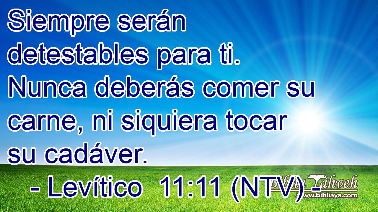 Siempre serán detestables para ti. Nunca deberás comer su carne, ni siquiera tocar su cadáver.