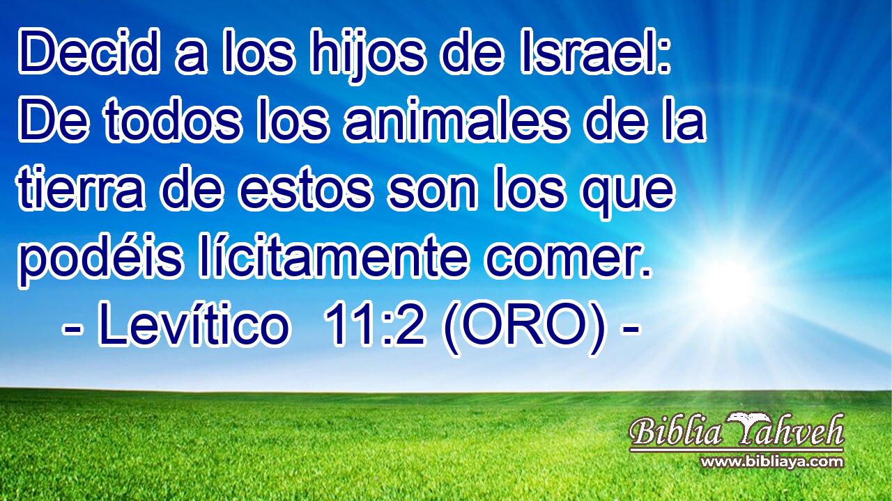  Decid a los hijos de Israel: De todos los animales de la tierra de estos son los que podéis lícitamente comer. 