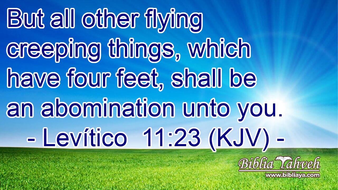 But all other flying creeping things, which have four feet, shall be an abomination unto you.