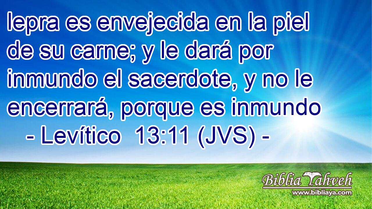 lepra es envejecida en la piel de su carne; y le dará por inmundo el sacerdote, y no le encerrará, porque es inmundo