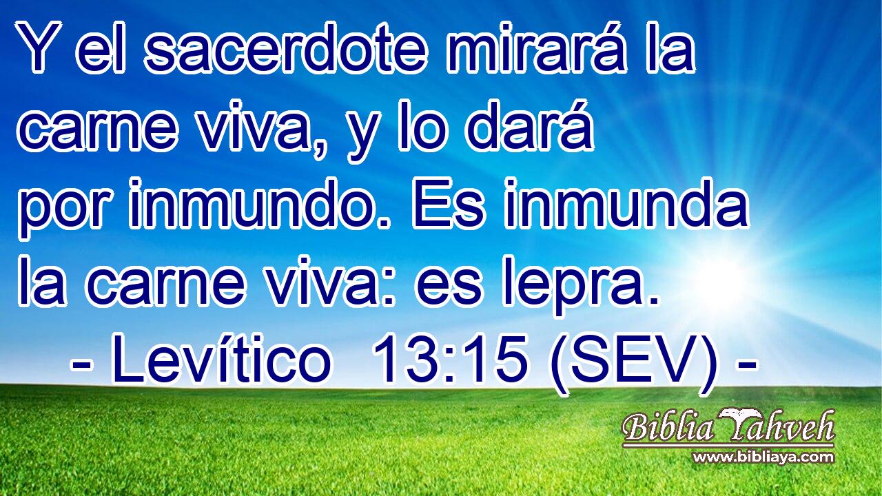 Y el sacerdote mirará la carne viva, y lo dará por inmundo. Es inmunda la carne viva: es lepra.