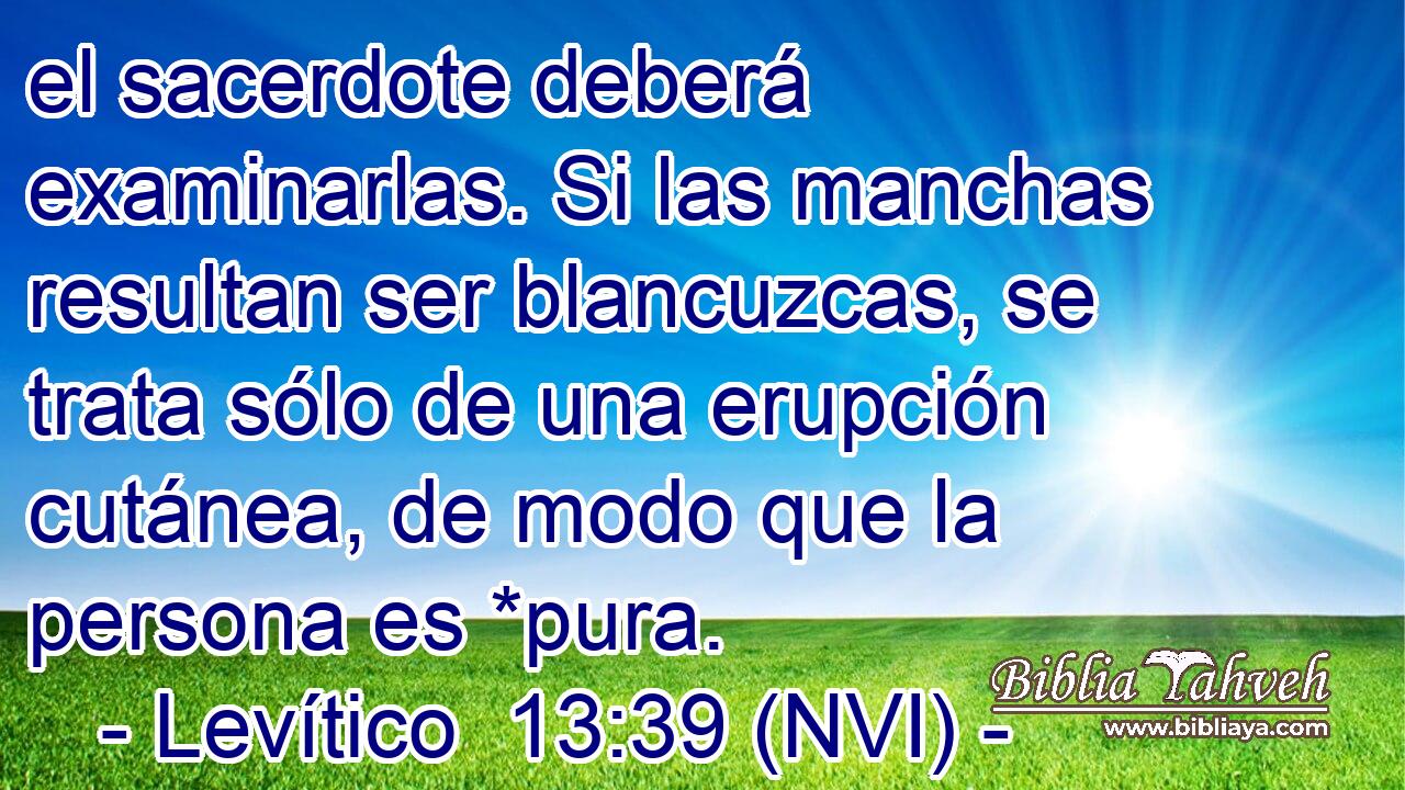  el sacerdote deberá examinarlas. Si las manchas resultan ser blancuzcas, se trata sólo de una erupción cutánea, de modo que la persona es *pura. 