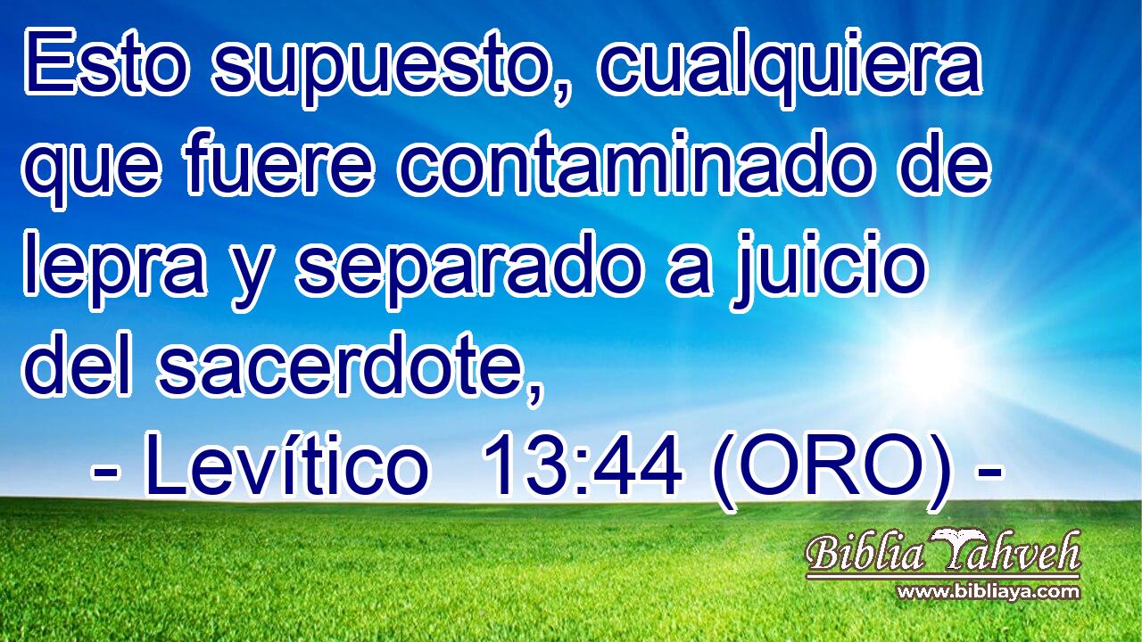  Esto supuesto, cualquiera que fuere contaminado de lepra y separado a juicio del sacerdote, 