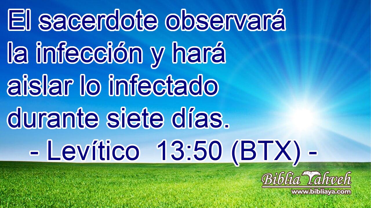 El sacerdote observará la infección y hará aislar lo infectado durante siete días.