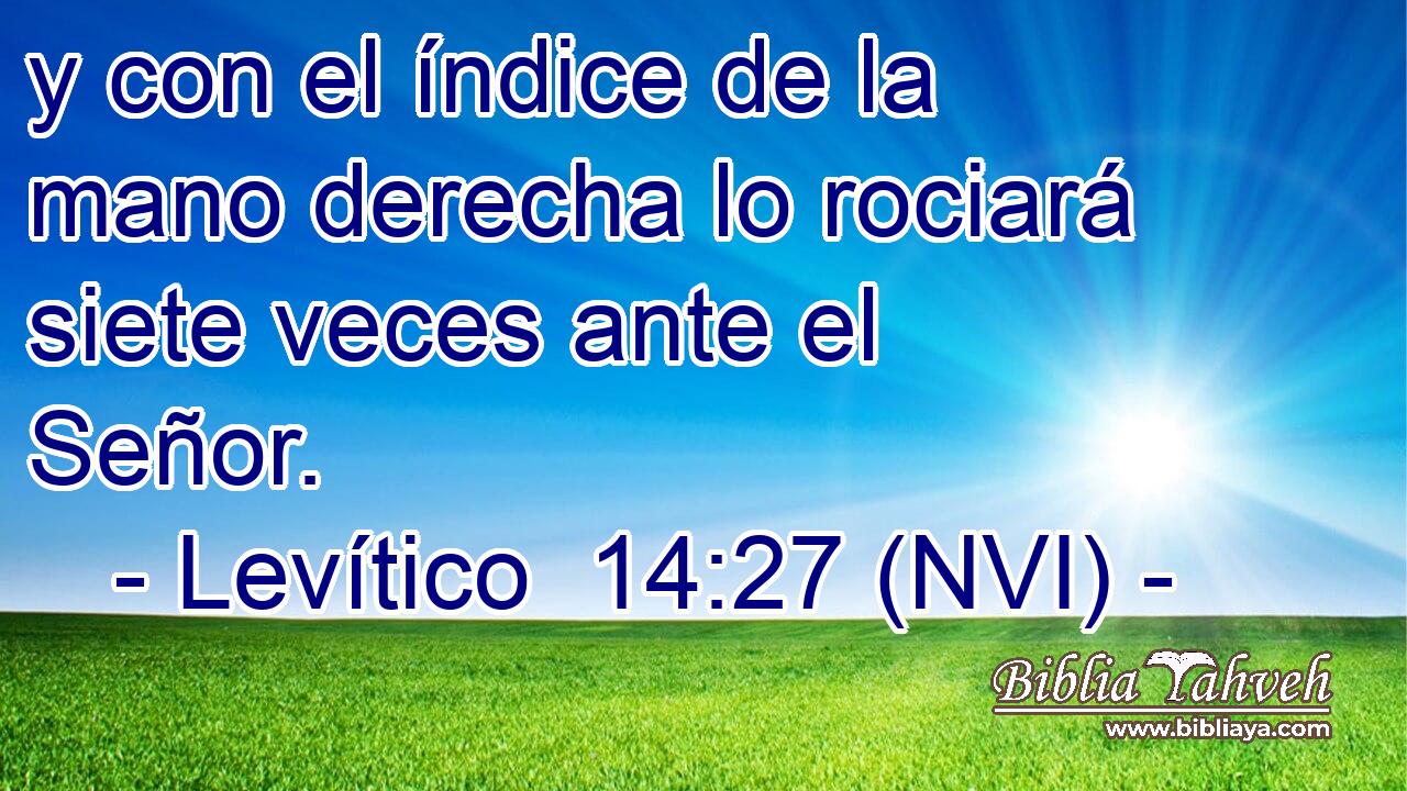  y con el índice de la mano derecha lo rociará siete veces ante el Señor. 