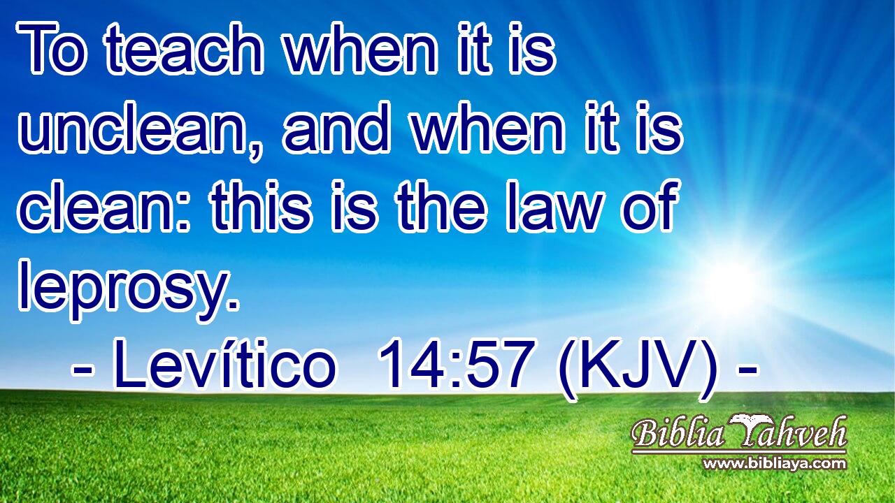 To teach when it is unclean, and when it is clean: this is the law of leprosy.