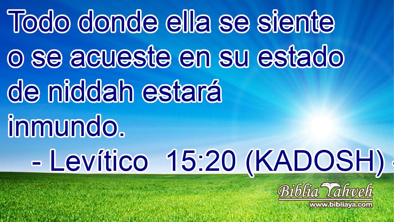  Todo donde ella se siente o se acueste en su estado de niddah estará inmundo. 