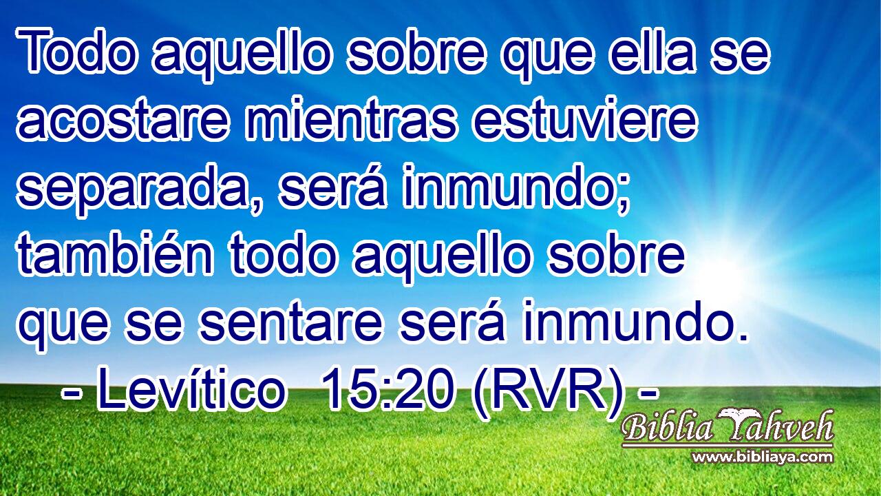 Todo aquello sobre que ella se acostare mientras estuviere separada, será inmundo; también todo aquello sobre que se sentare será inmundo.