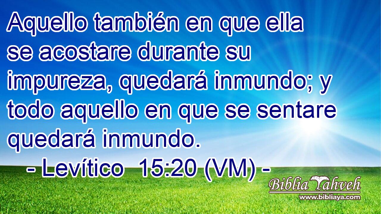  Aquello también en que ella se acostare durante su impureza, quedará inmundo; y todo aquello en que se sentare quedará inmundo. 