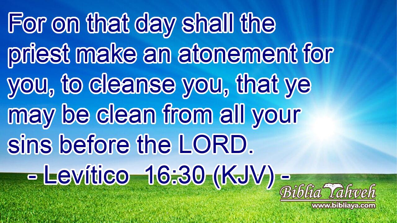 For on that day shall the priest make an atonement for you, to cleanse you, that ye may be clean from all your sins before the LORD.