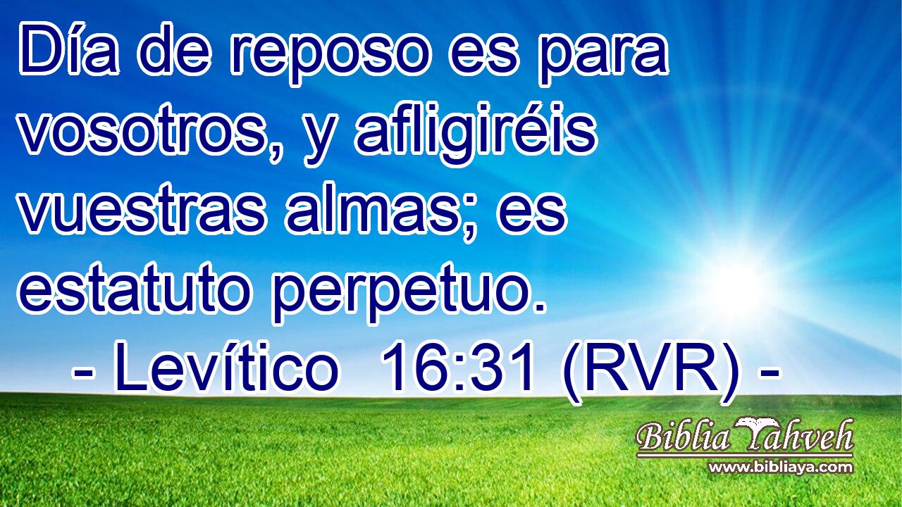 Día de reposo es para vosotros, y afligiréis vuestras almas; es estatuto perpetuo.