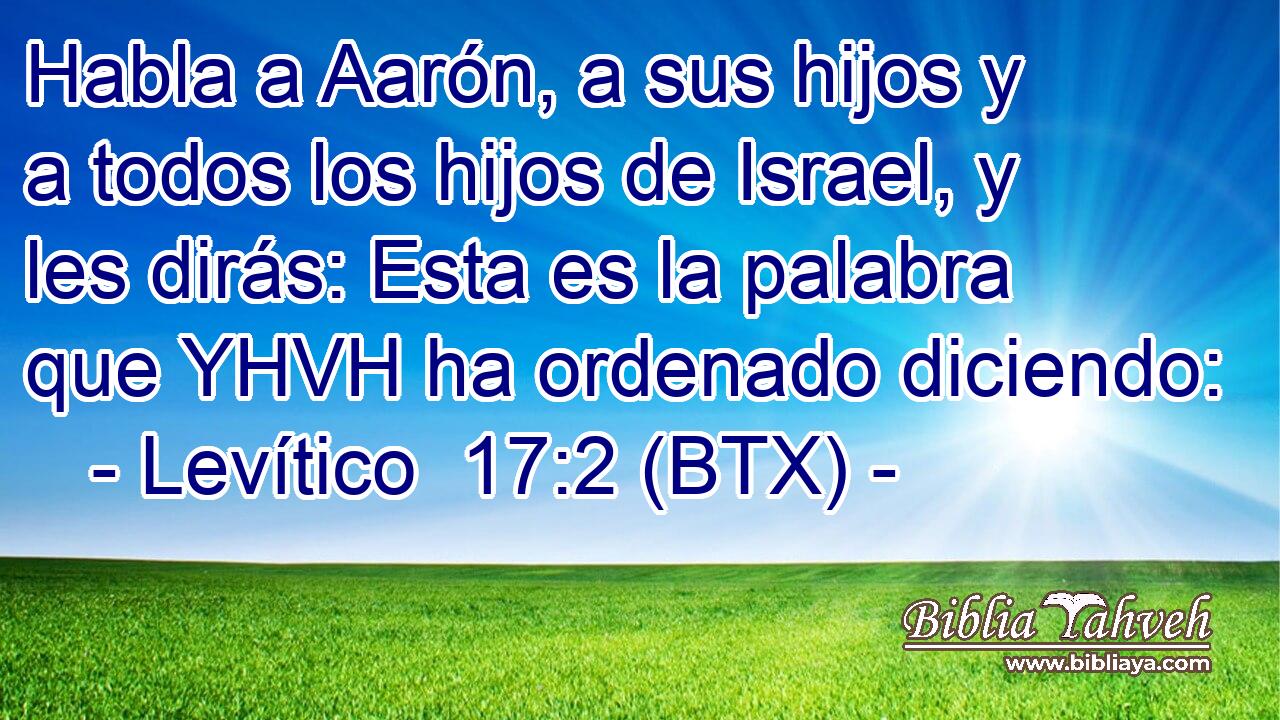 Habla a Aarón, a sus hijos y a todos los hijos de Israel, y les dirás: Esta es la palabra que YHVH ha ordenado diciendo: