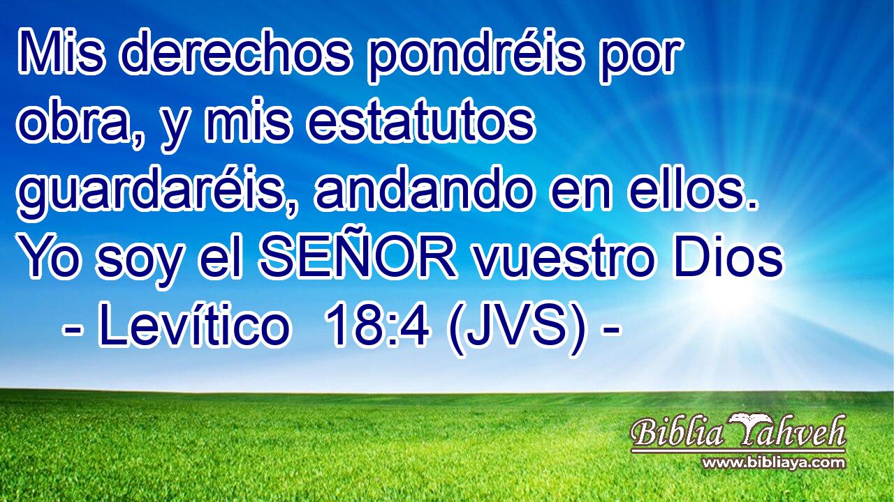 Mis derechos pondréis por obra, y mis estatutos guardaréis, andando en ellos. Yo soy el SEÑOR vuestro Dios