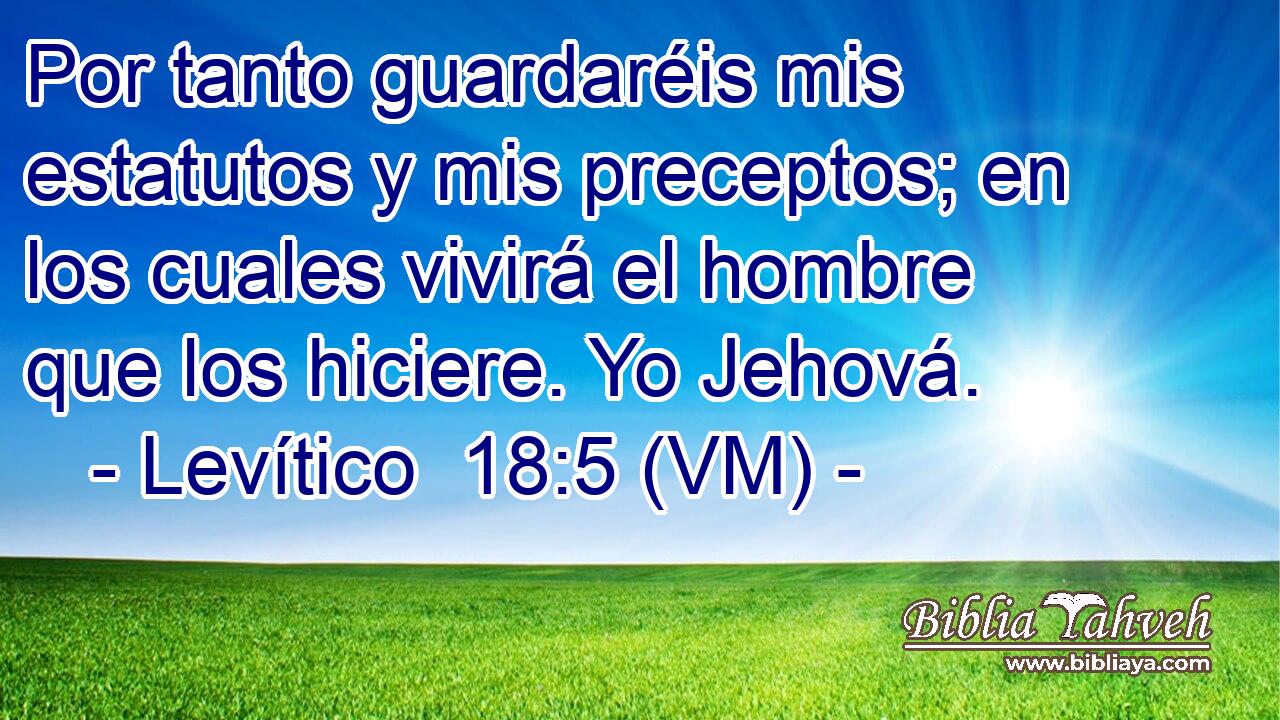  Por tanto guardaréis mis estatutos y mis preceptos; en los cuales vivirá el hombre que los hiciere. Yo Jehová. 