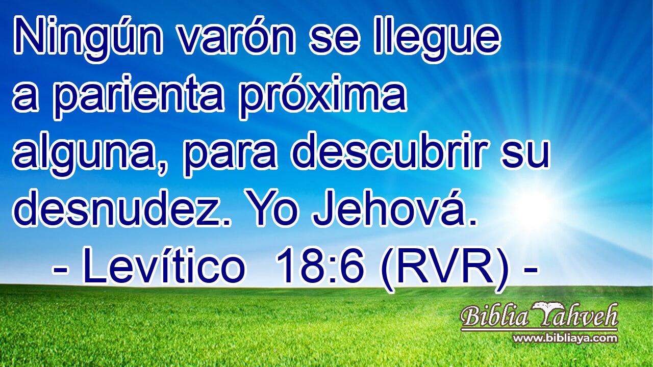 Ningún varón se llegue a parienta próxima alguna, para descubrir su desnudez. Yo Jehová.