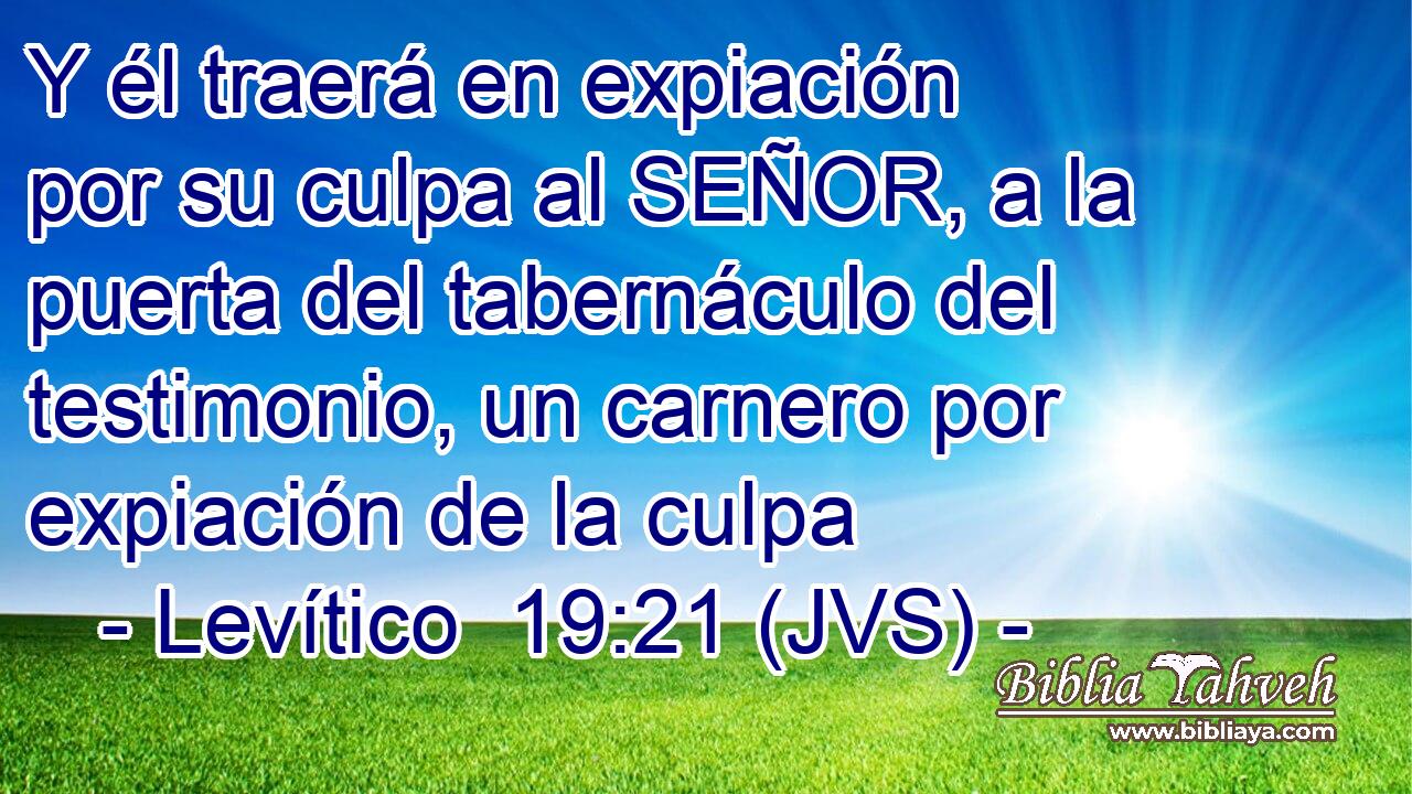 Y él traerá en expiación por su culpa al SEÑOR, a la puerta del tabernáculo del testimonio, un carnero por expiación de la culpa