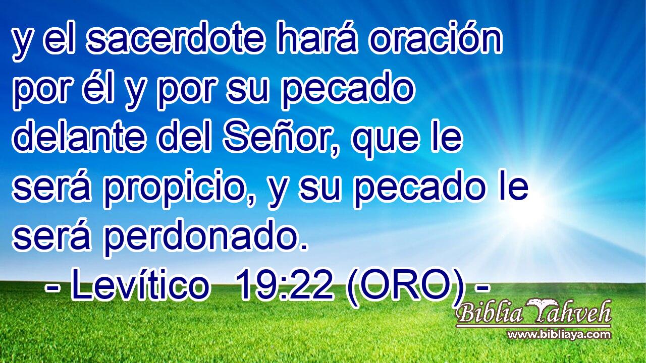 y el sacerdote hará oración por él y por su pecado delante del Señor, que le será propicio, y su pecado le será perdonado. 