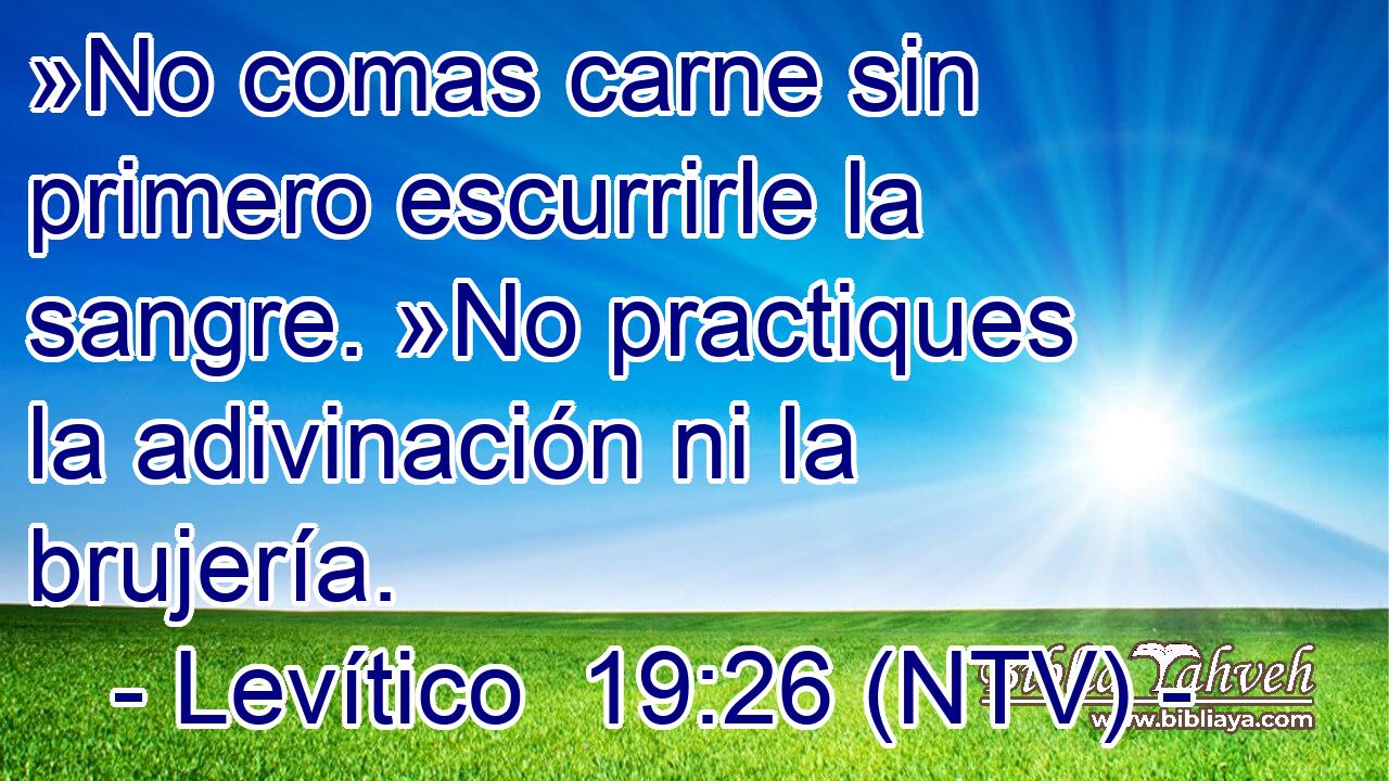 »No comas carne sin primero escurrirle la sangre. »No practiques la adivinación ni la brujería.