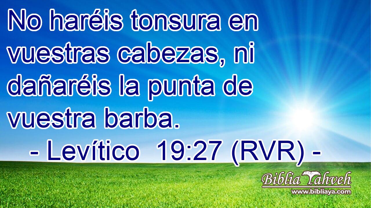No haréis tonsura en vuestras cabezas, ni dañaréis la punta de vuestra barba.