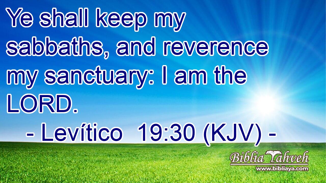Ye shall keep my sabbaths, and reverence my sanctuary: I am the LORD.