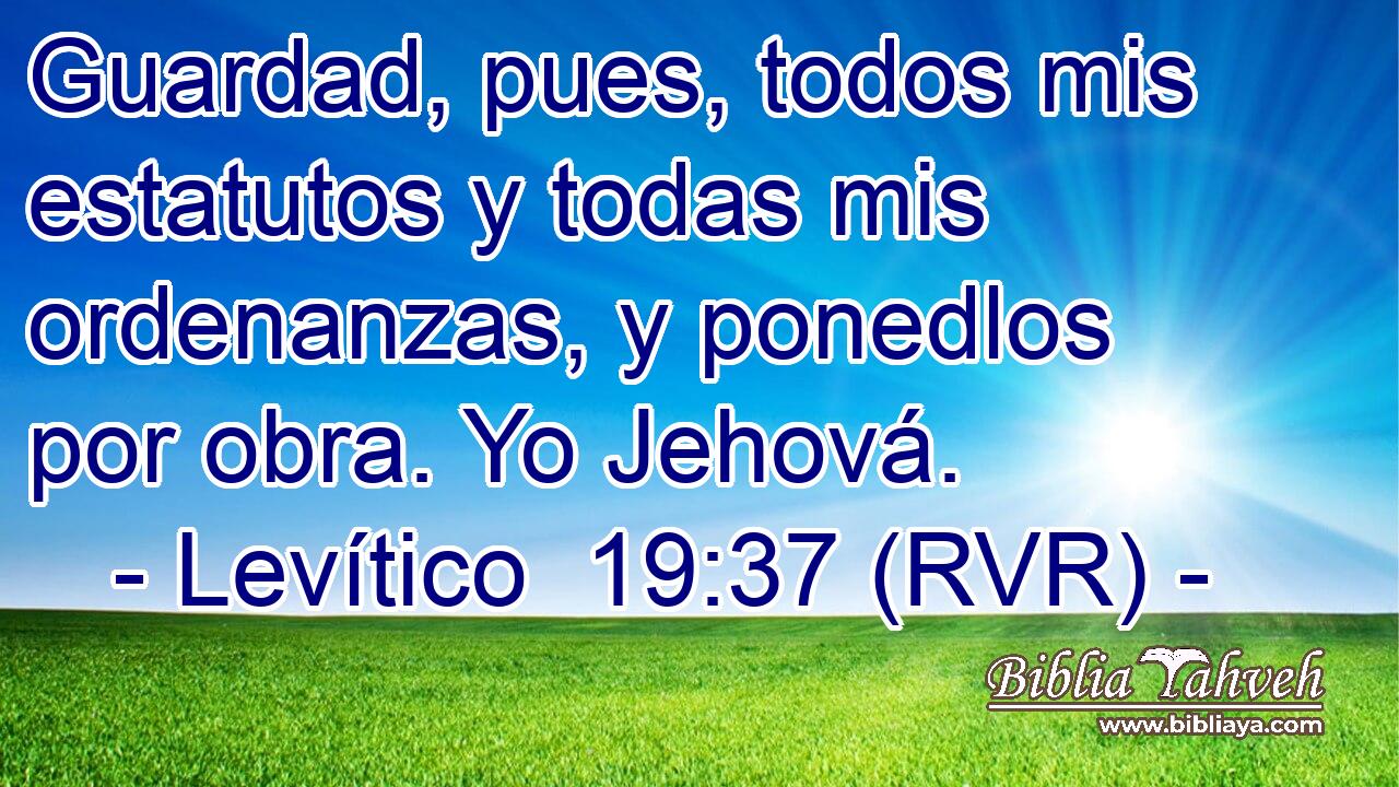 Guardad, pues, todos mis estatutos y todas mis ordenanzas, y ponedlos por obra. Yo Jehová.