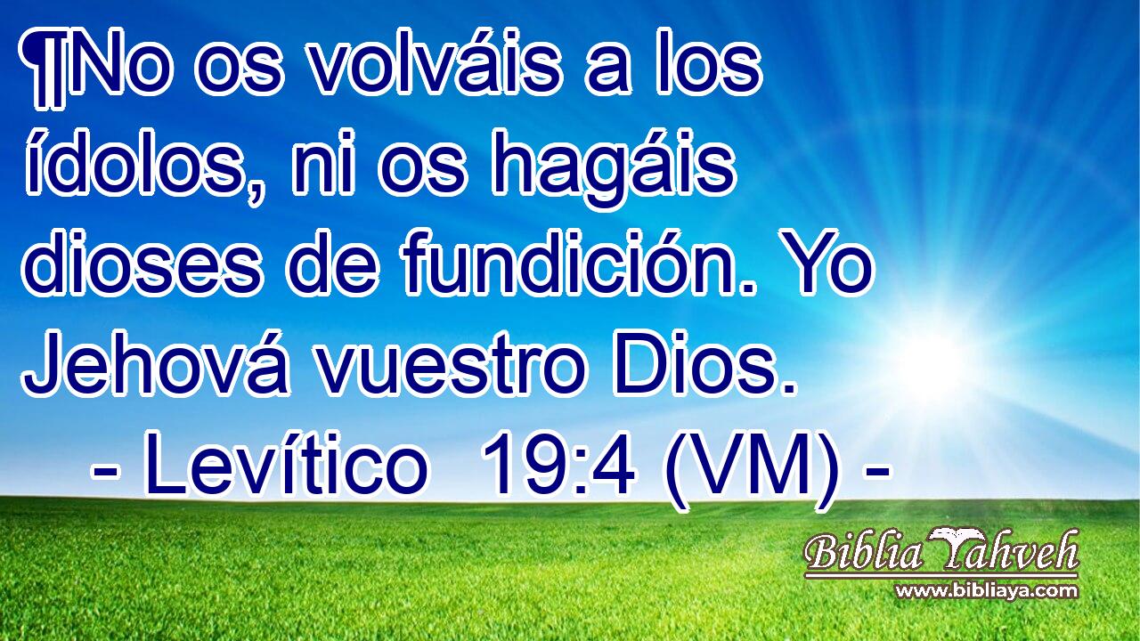  ¶No os volváis a los ídolos, ni os hagáis dioses de fundición. Yo Jehová vuestro Dios. 