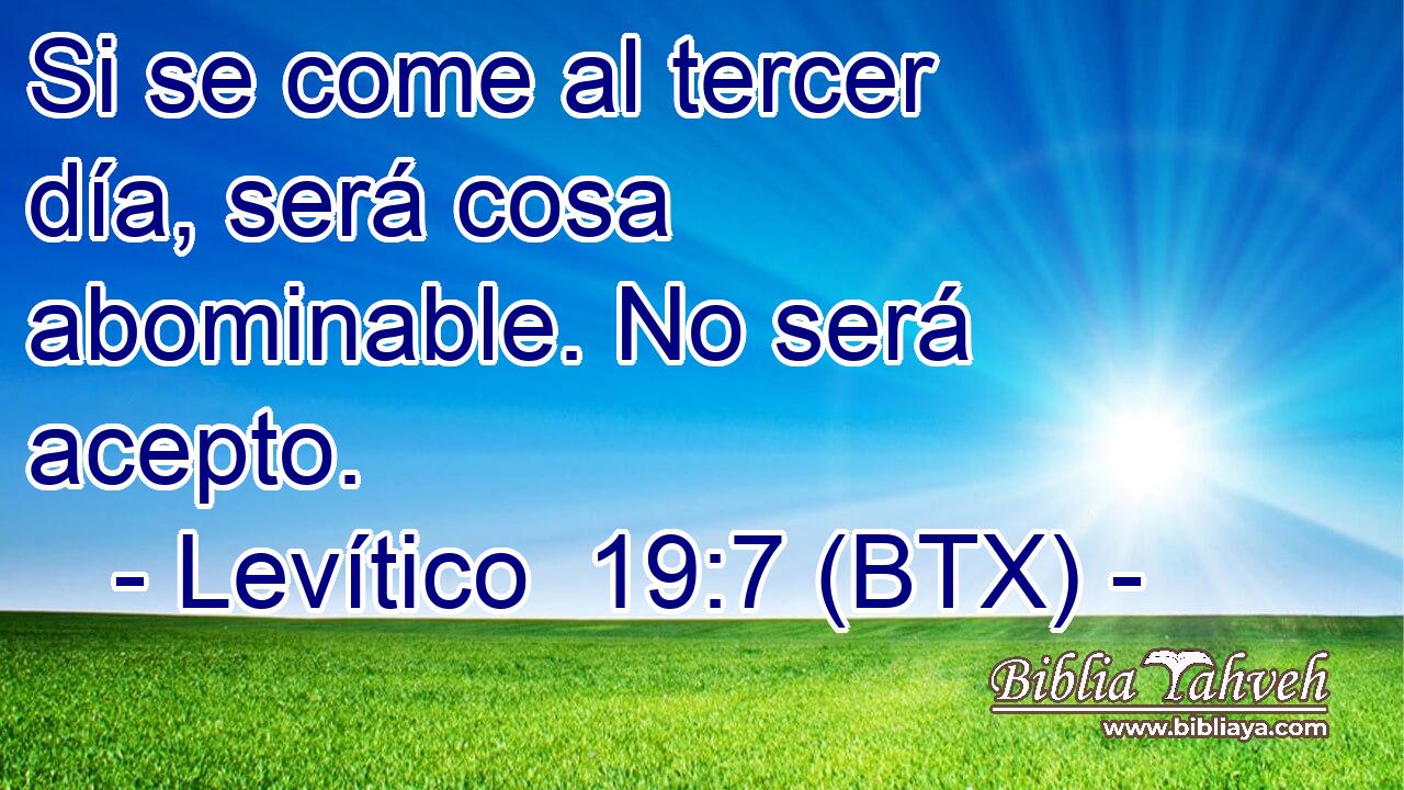Si se come al tercer día, será cosa abominable. No será acepto.