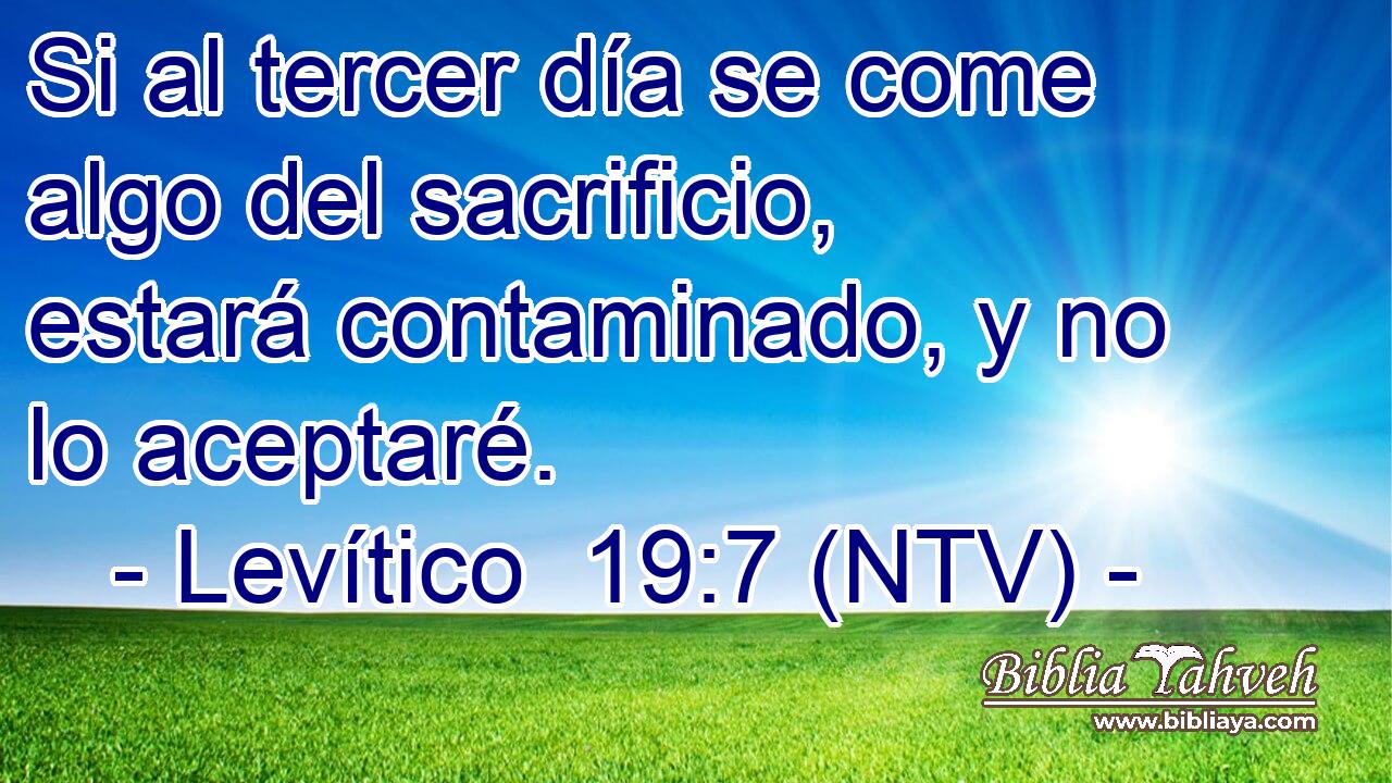 Si al tercer día se come algo del sacrificio, estará contaminado, y no lo aceptaré.