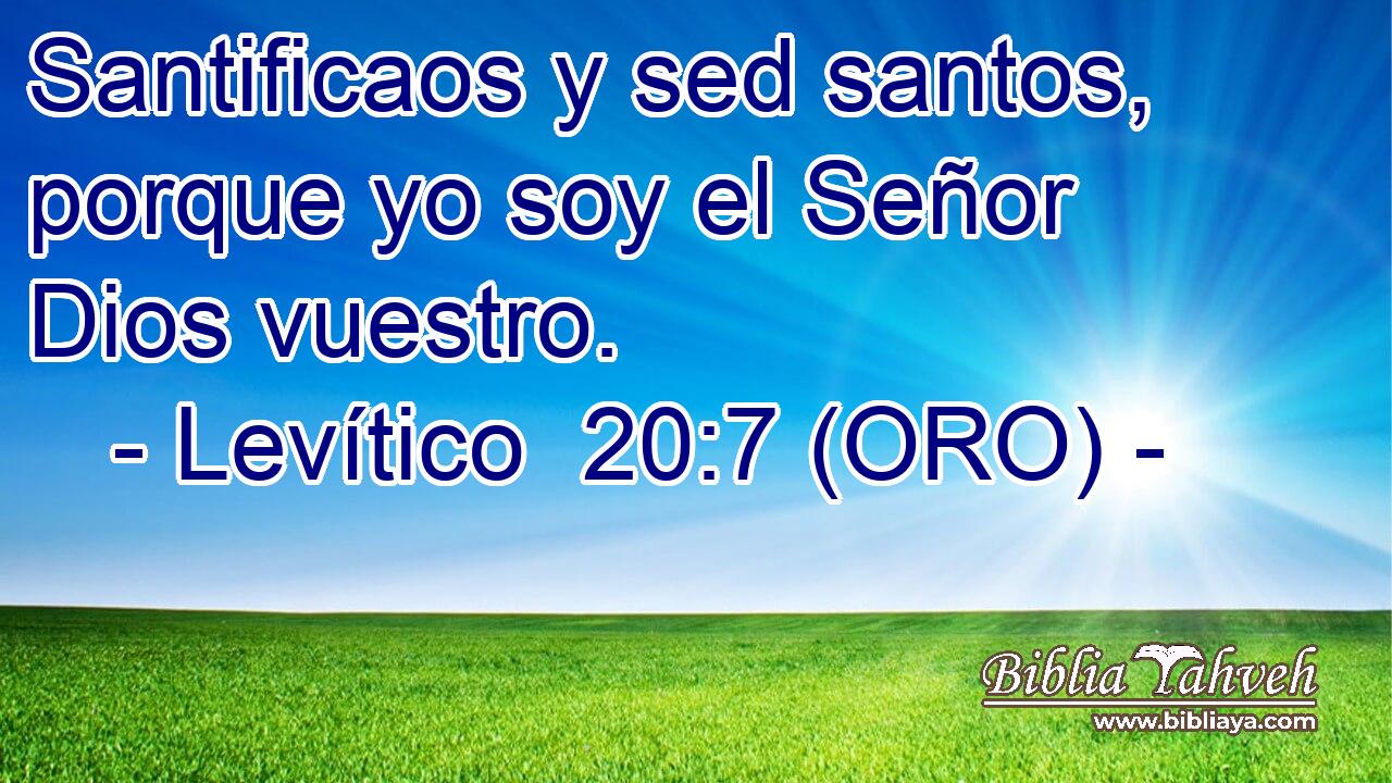  Santificaos y sed santos, porque yo soy el Señor Dios vuestro. 