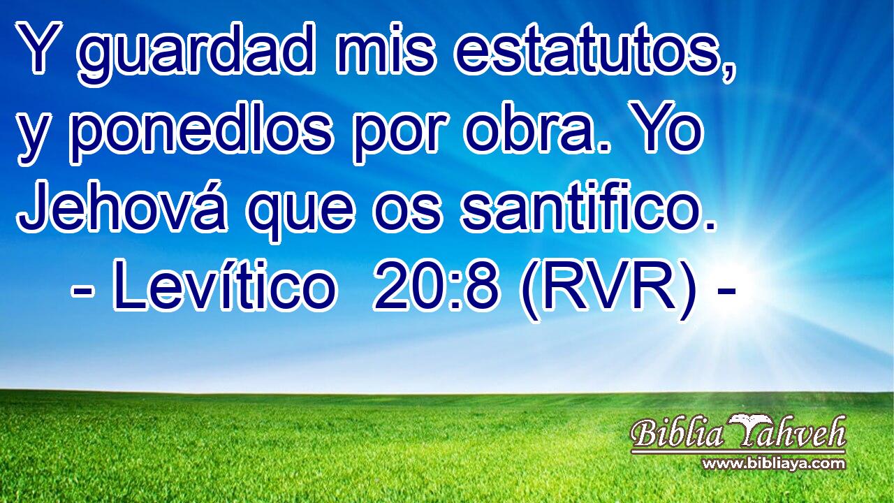 Y guardad mis estatutos, y ponedlos por obra. Yo Jehová que os santifico.